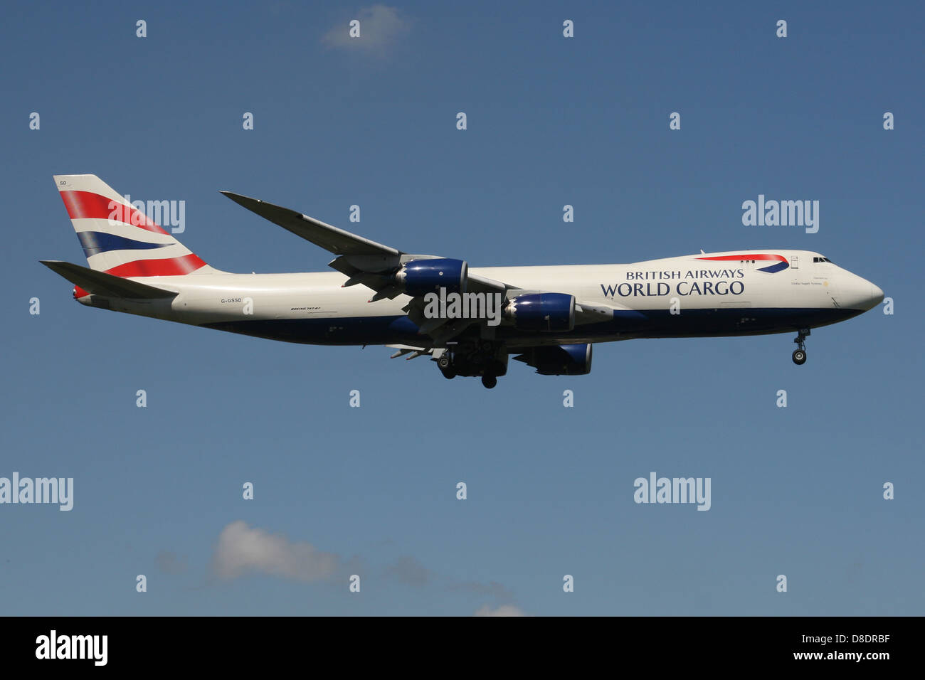 BRITISH AIRWAYS WORLD CARGO BOEING 747 800 STANSTED ESSEX Stock Photo