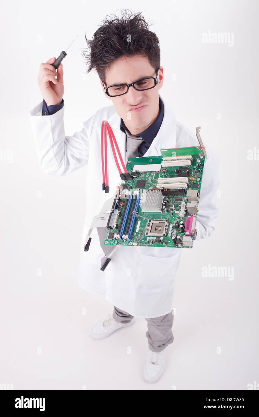 Computer Engineer, isolated over white background Stock Photo - Alamy