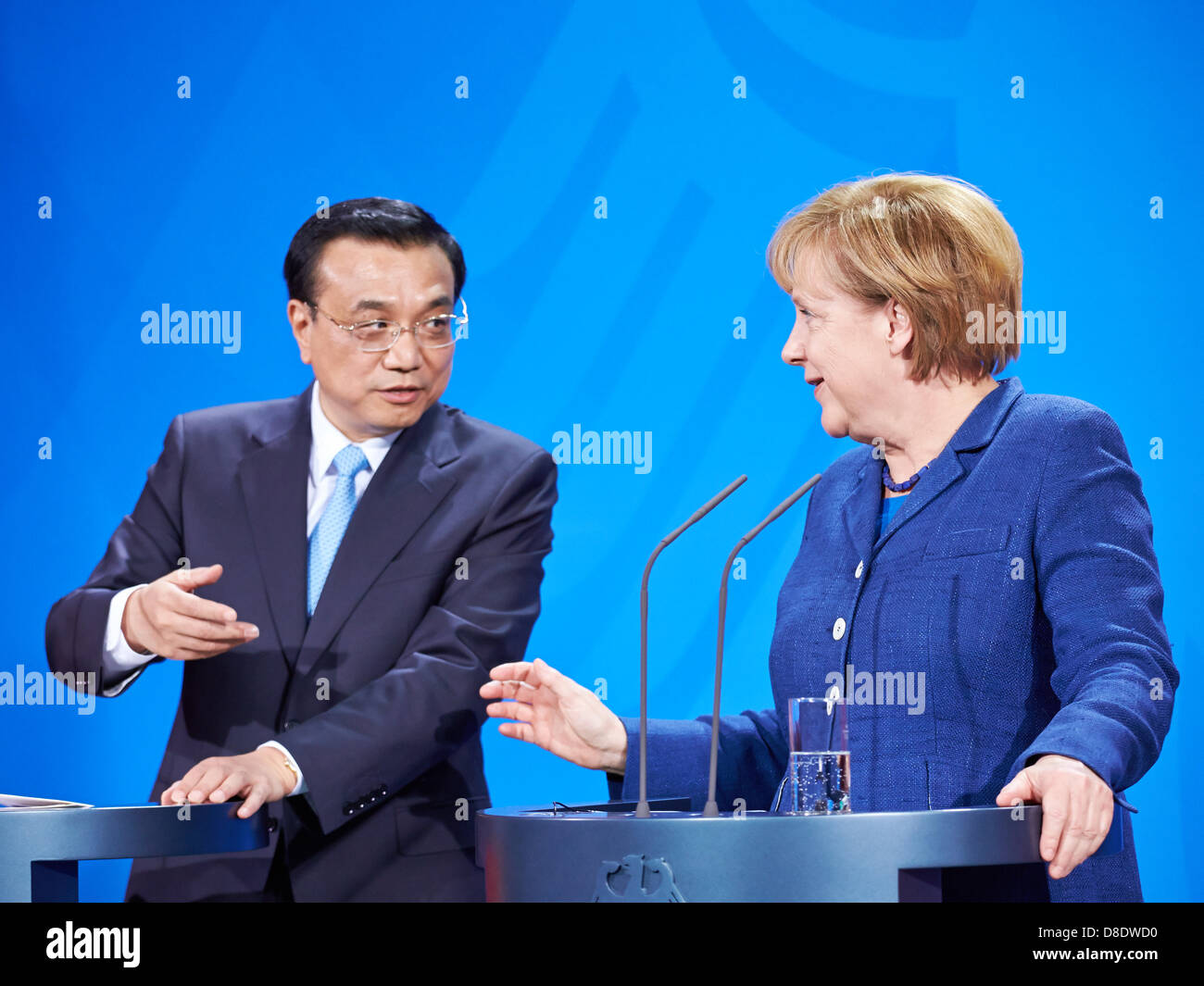 Berlin, Germany. 26 May 2013. Angela Merkel, German Chancellor and Li ...