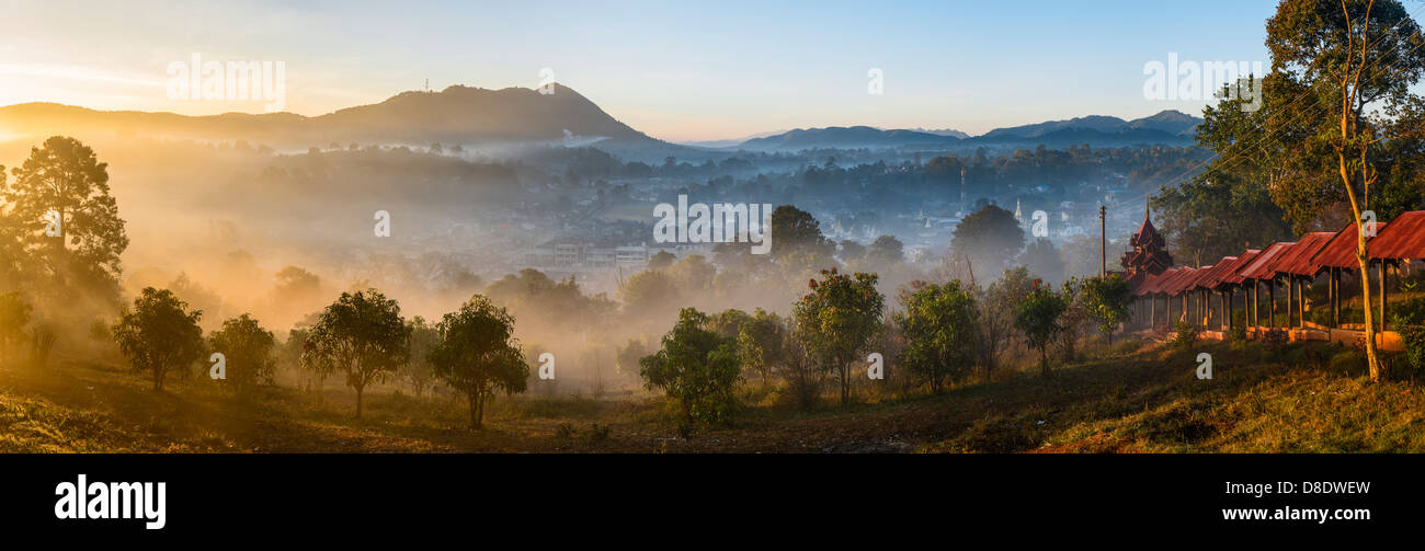 Panoramic view of the city of Kalaw, Myanmar Stock Photo