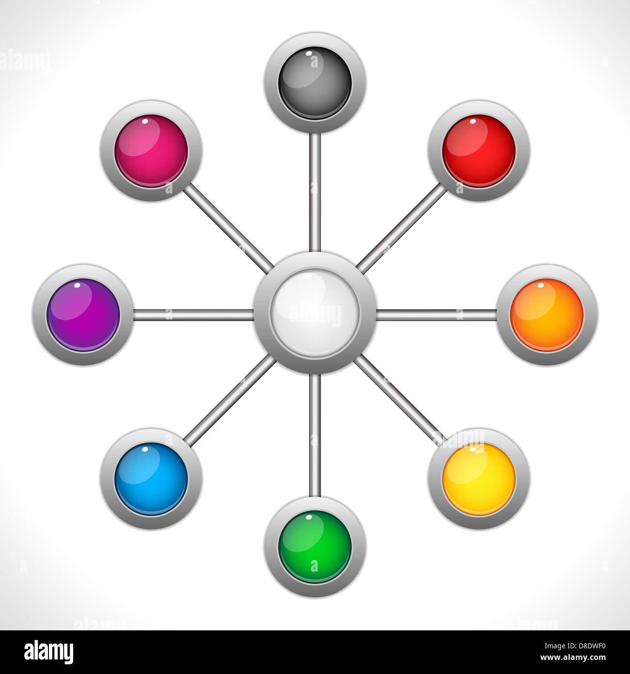 Vector - Connection Dots Colorful Circles Stock Photo - Alamy