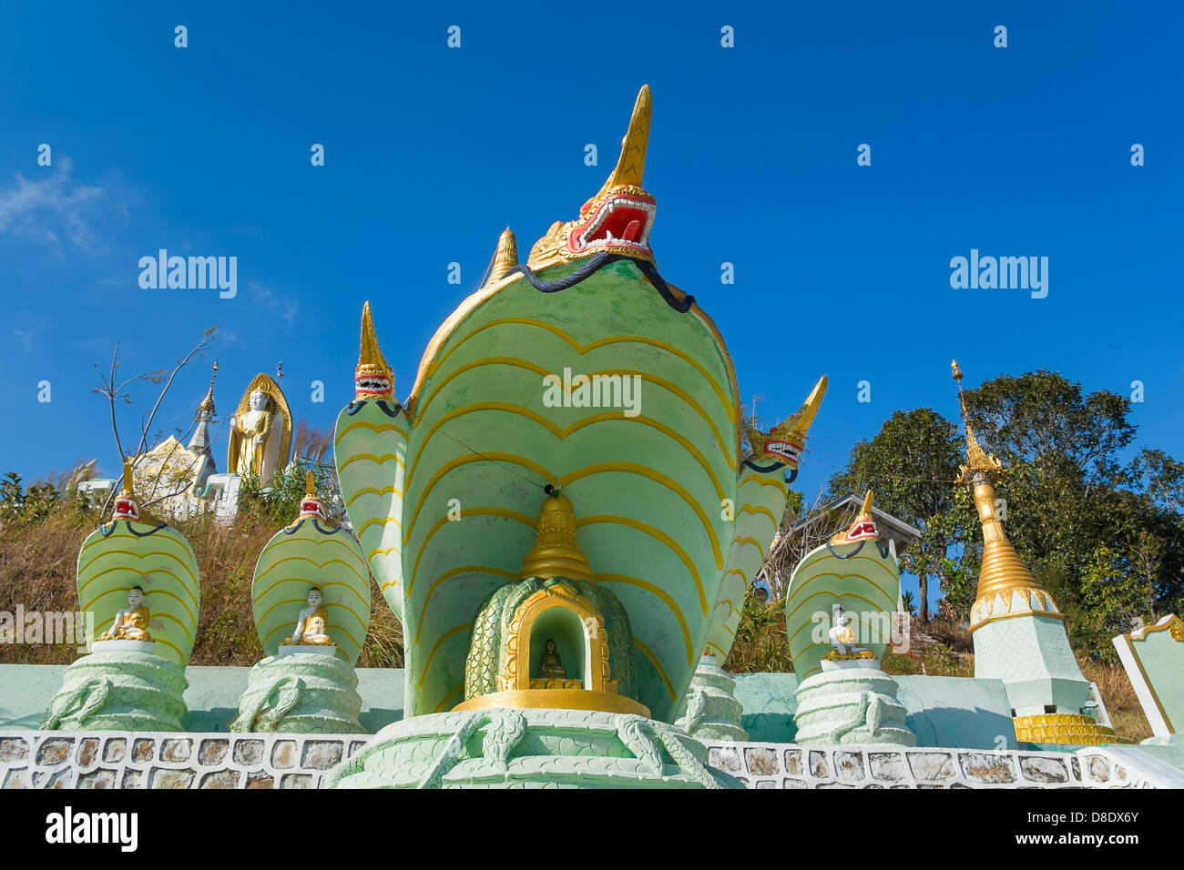 Manauhla Pagoda, Kalaw Mountains, Kalaw, Myanmar Stock Photo