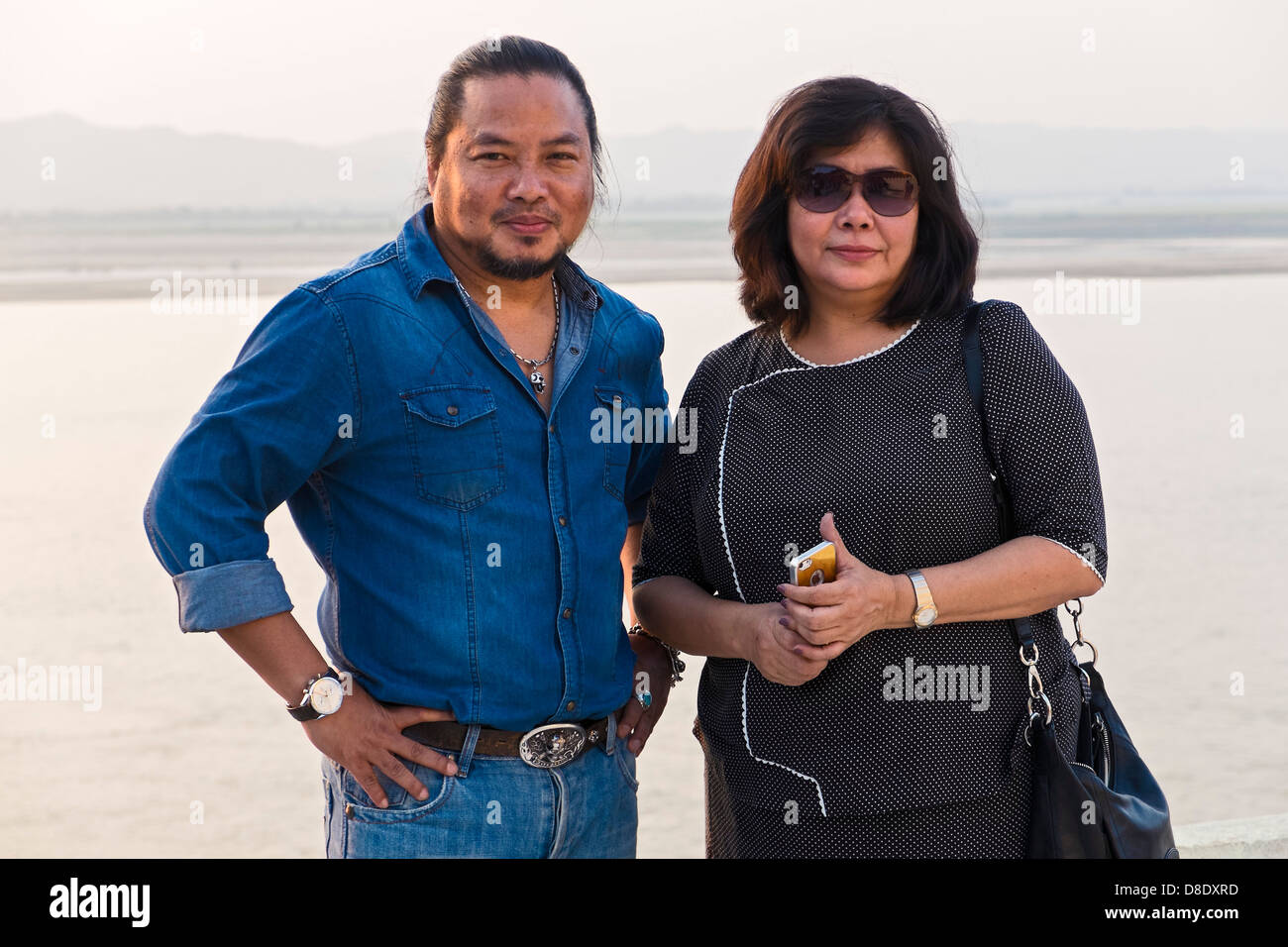 Zaw Win Htut - Burmese rock singer and his wife during a photocall at  Bupaya Pagoda, Old Bagan, Myanmar Stock Photo - Alamy