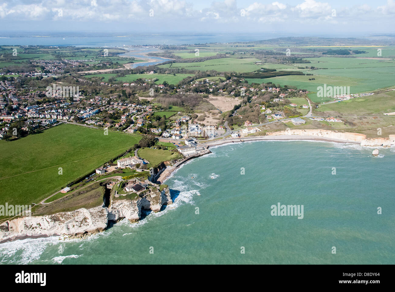 Aerial View Freshwater Bay Isle of Wight Stock Photo Alamy
