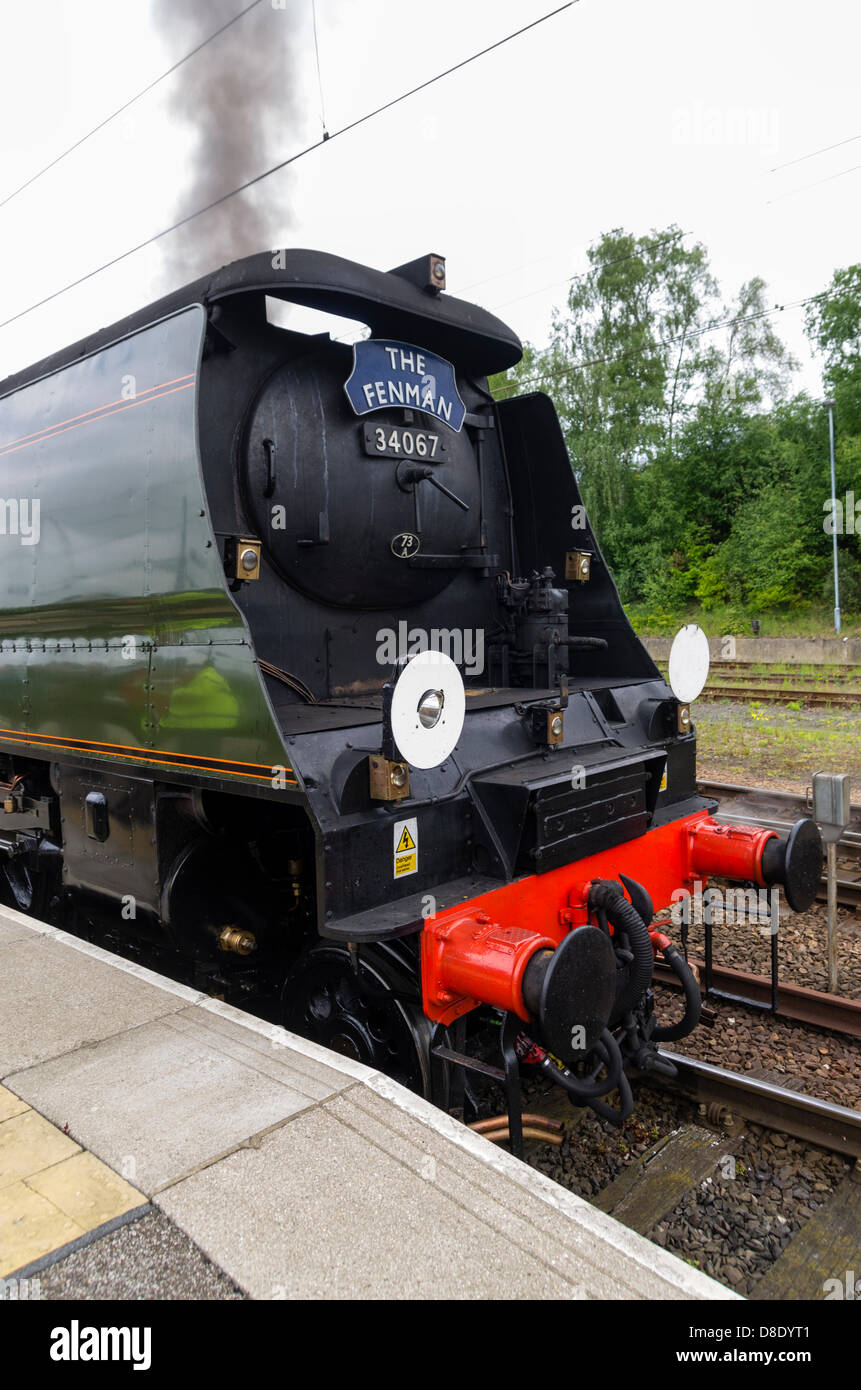 steam locomotive 34067 Tangmere at Norwich station on Saturday 25th May 2013 on the Anniversary Fenman special train to Kings Lynn. Credit: William Edwards /Alamy Live News Stock Photo