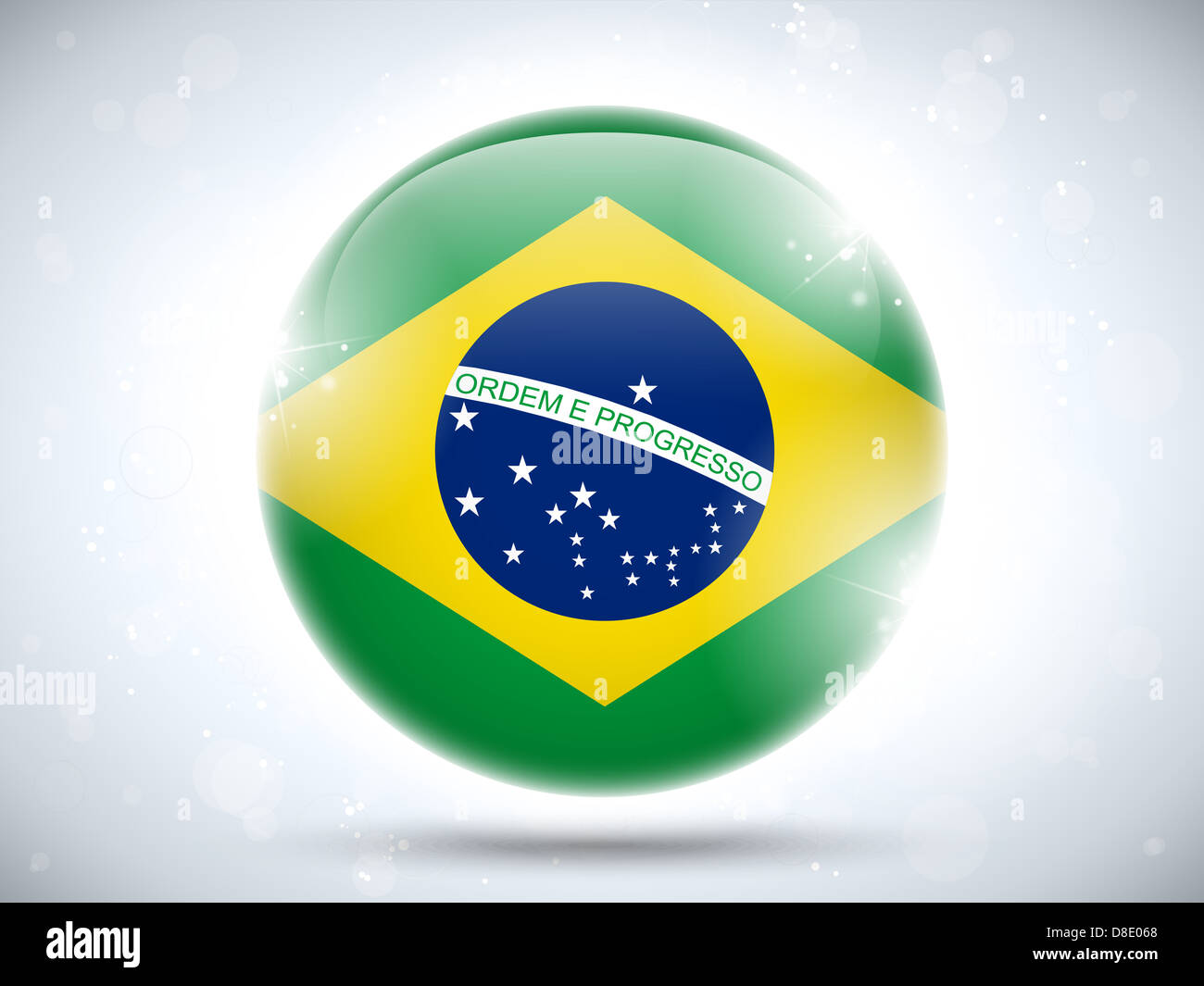 Vector - Brazil Flag Glossy Button Stock Photo