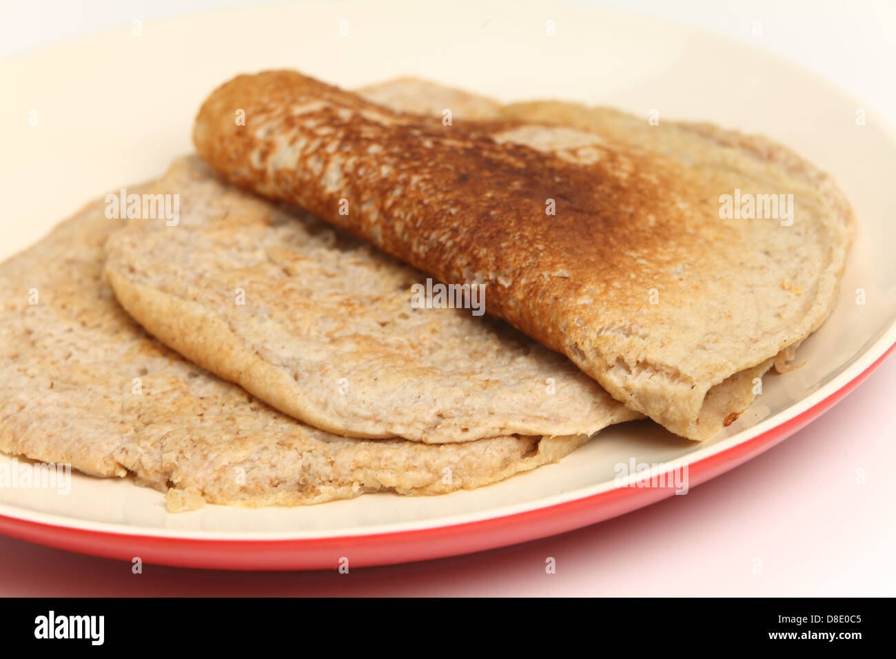Homemade North Staffordshire oatcakes, a regional English delicacy with something approaching a cult following. Stock Photo