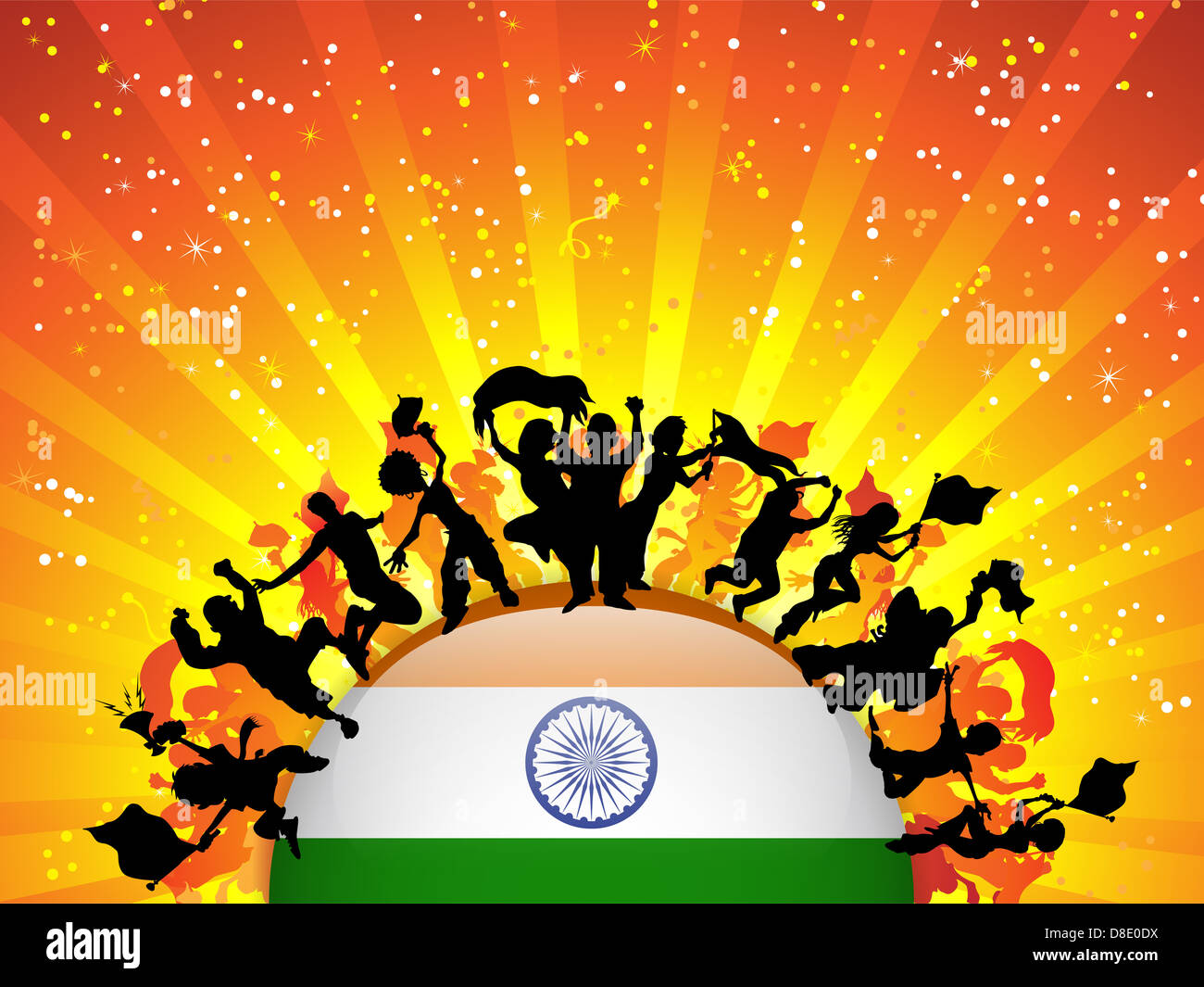 Vector India Sport Fan Crowd with Flag Stock Photo Alamy