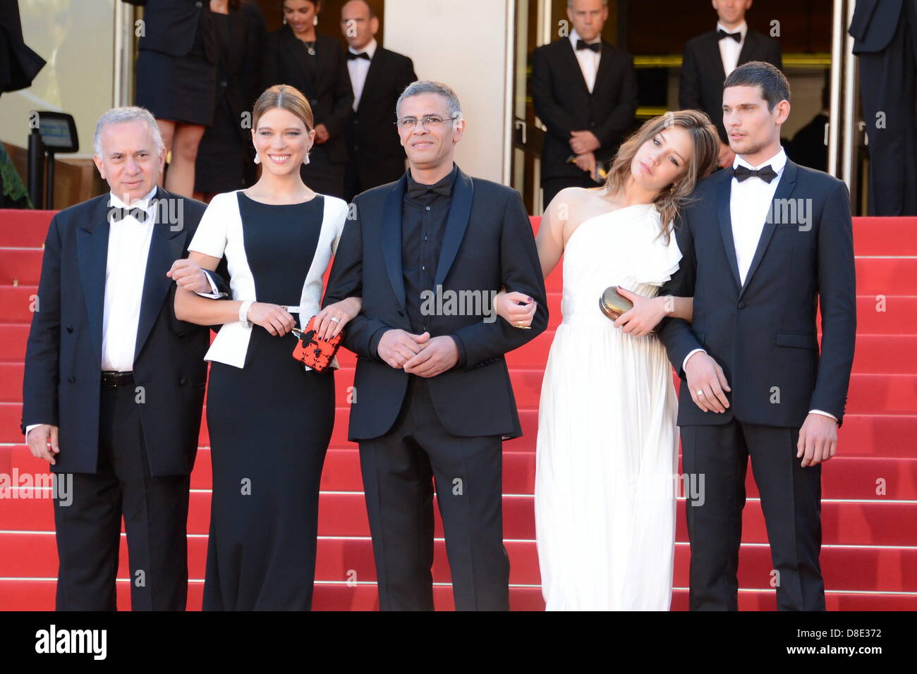 Cannes, France. May 26, 2013. (L-R) Actors Jeremie Laheurte, Adele Exarchopoulos, director Abdellatif Kechiche, actress Lea Seydoux and producer Brahim Chioua attend the Premiere of 'Zulu' and the Closing Ceremony of The 66th Annual Cannes Film Festival at Palais des Festivals on May 26, 2013 in Cannes, France. (Credit Image: Credit:  Frederick Injimbert/ZUMAPRESS.com/Alamy Live News) Stock Photo