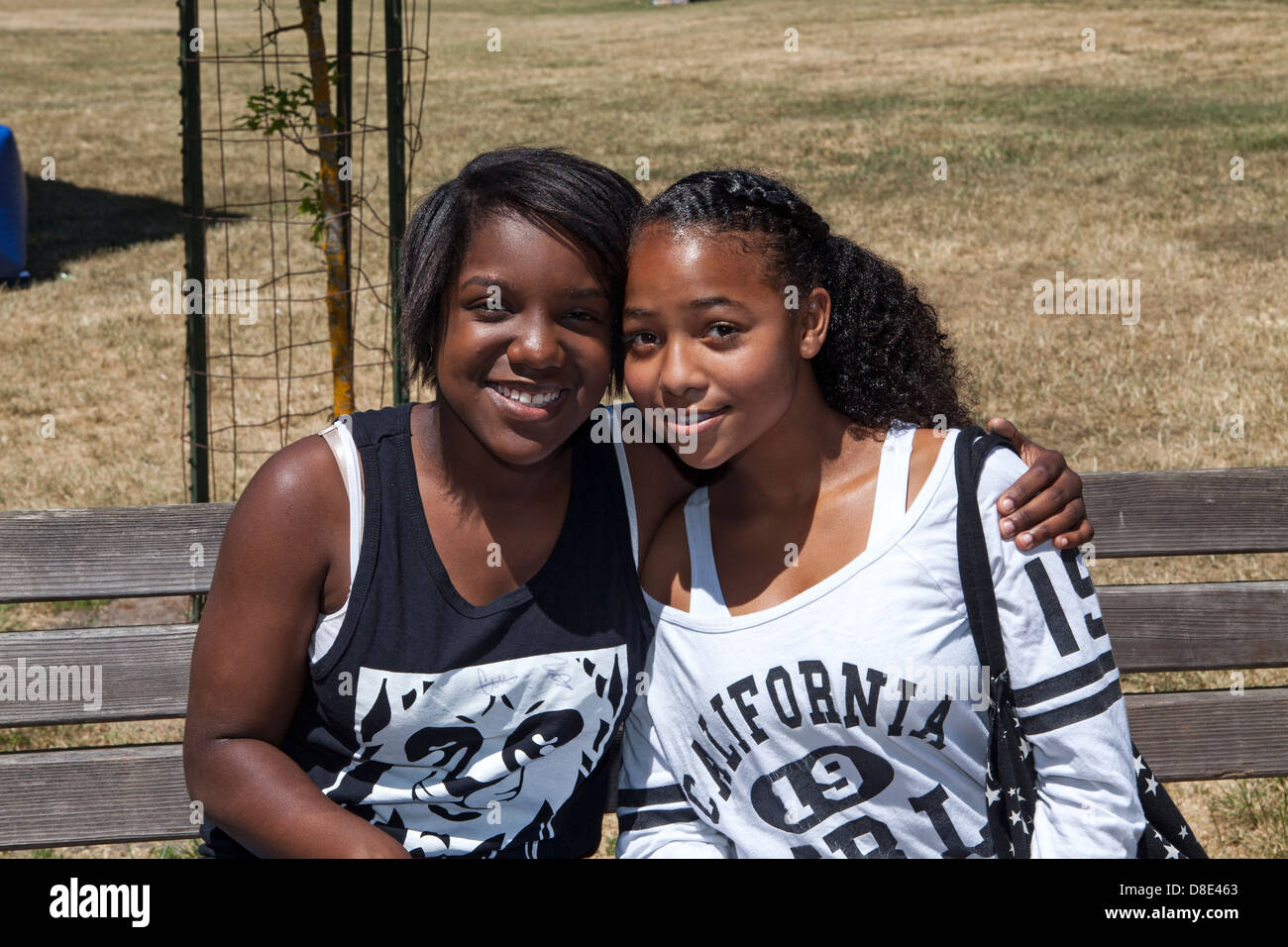 African American teenagers portrait, Finley Park, Santa Rosa, California, USA, North America Stock Photo