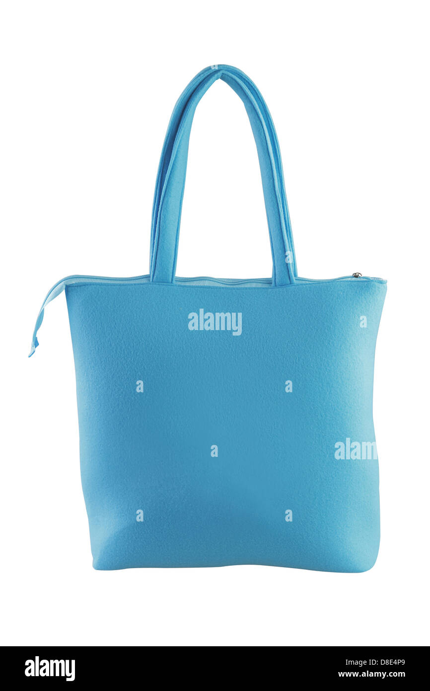 Light blue fabric lady handbag Stock Photo