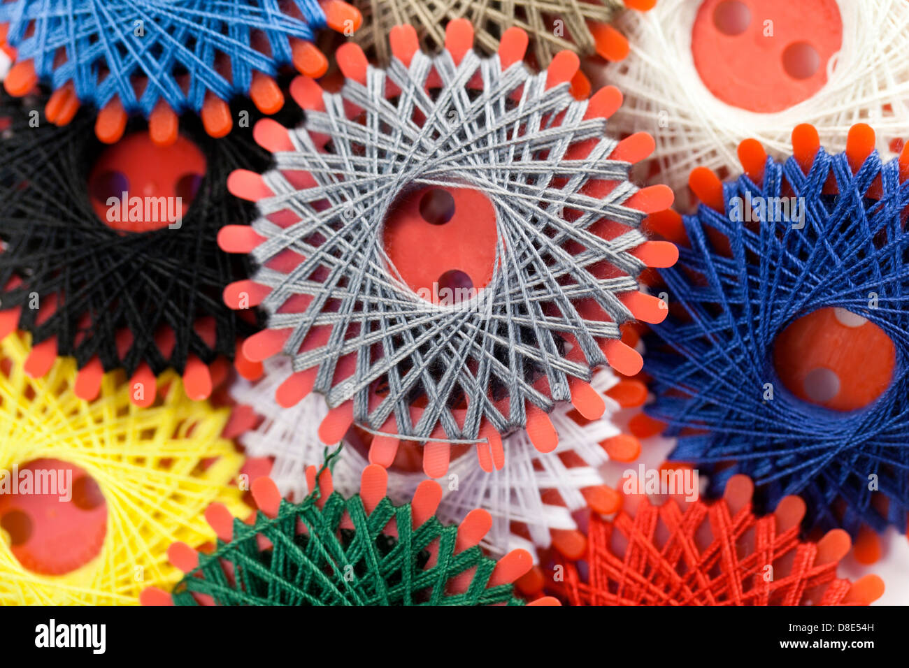 Colorful rounded sewing threads Stock Photo Alamy