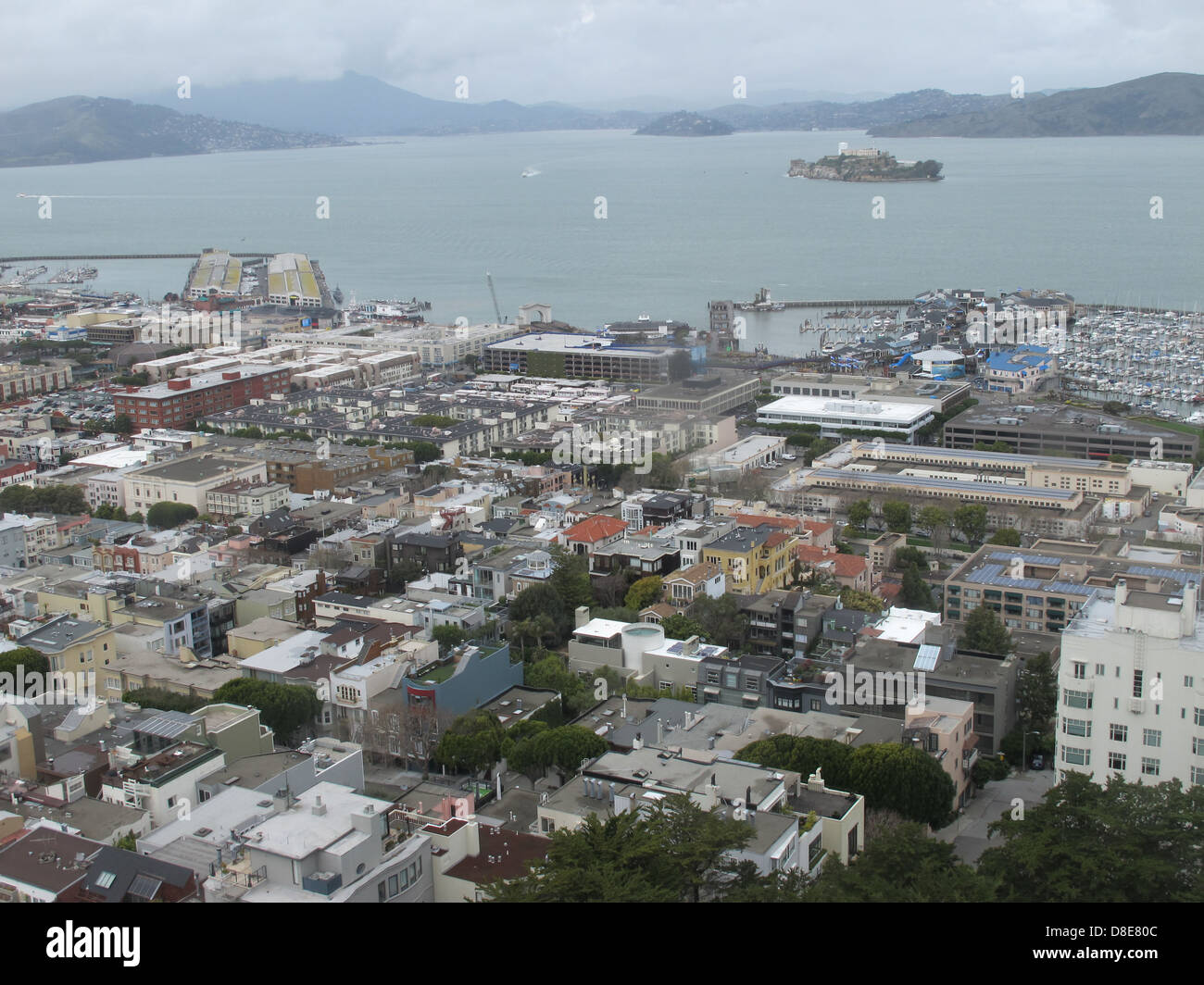 San Fransisco Bay view from the Coit Tower Stock Photo