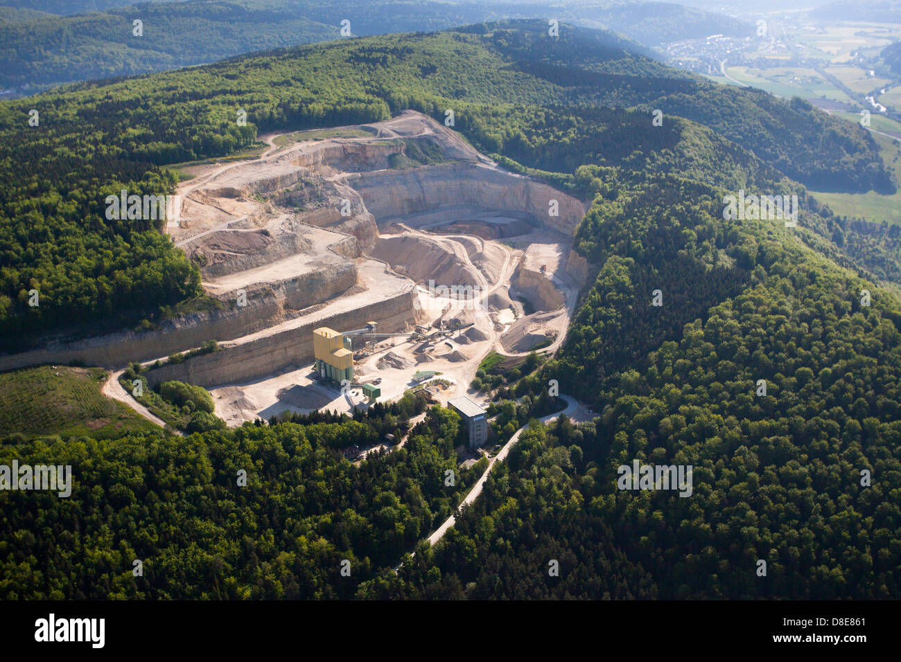 Rock quarry, Geisingen, Baden-Wuerttemberg, Germany, Europe Stock Photo