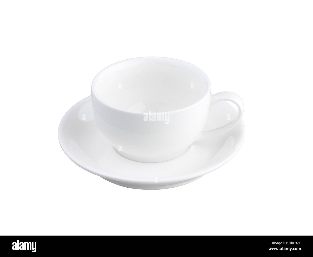 An empty ceramic cup of tea or coffee with causer Stock Photo