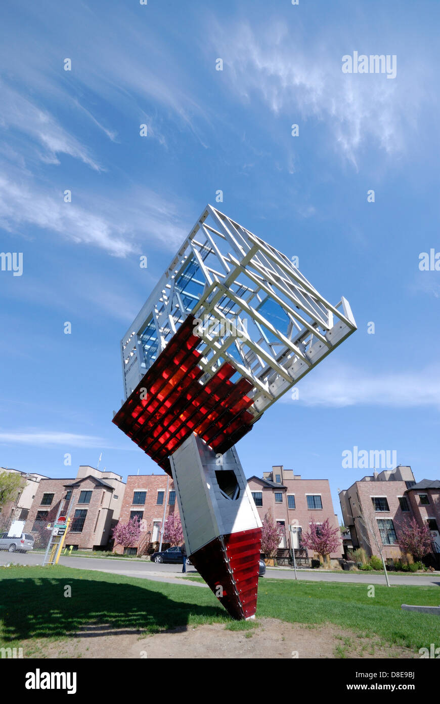 An upside down church, street art by Dennis Oppenheim. Originally
