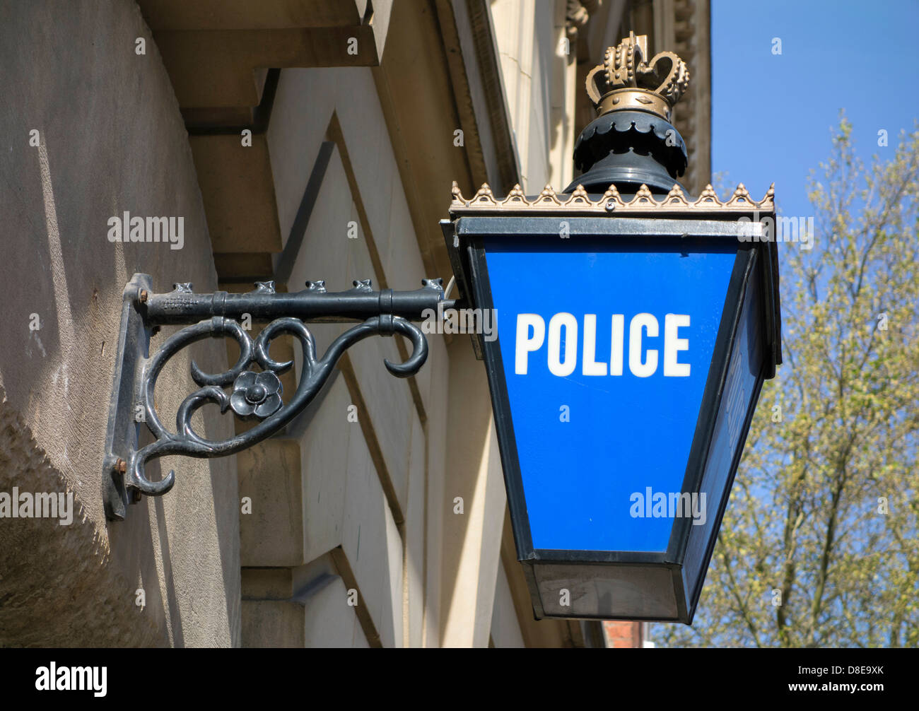 A sign outside an old police station in the U.K. Stock Photo