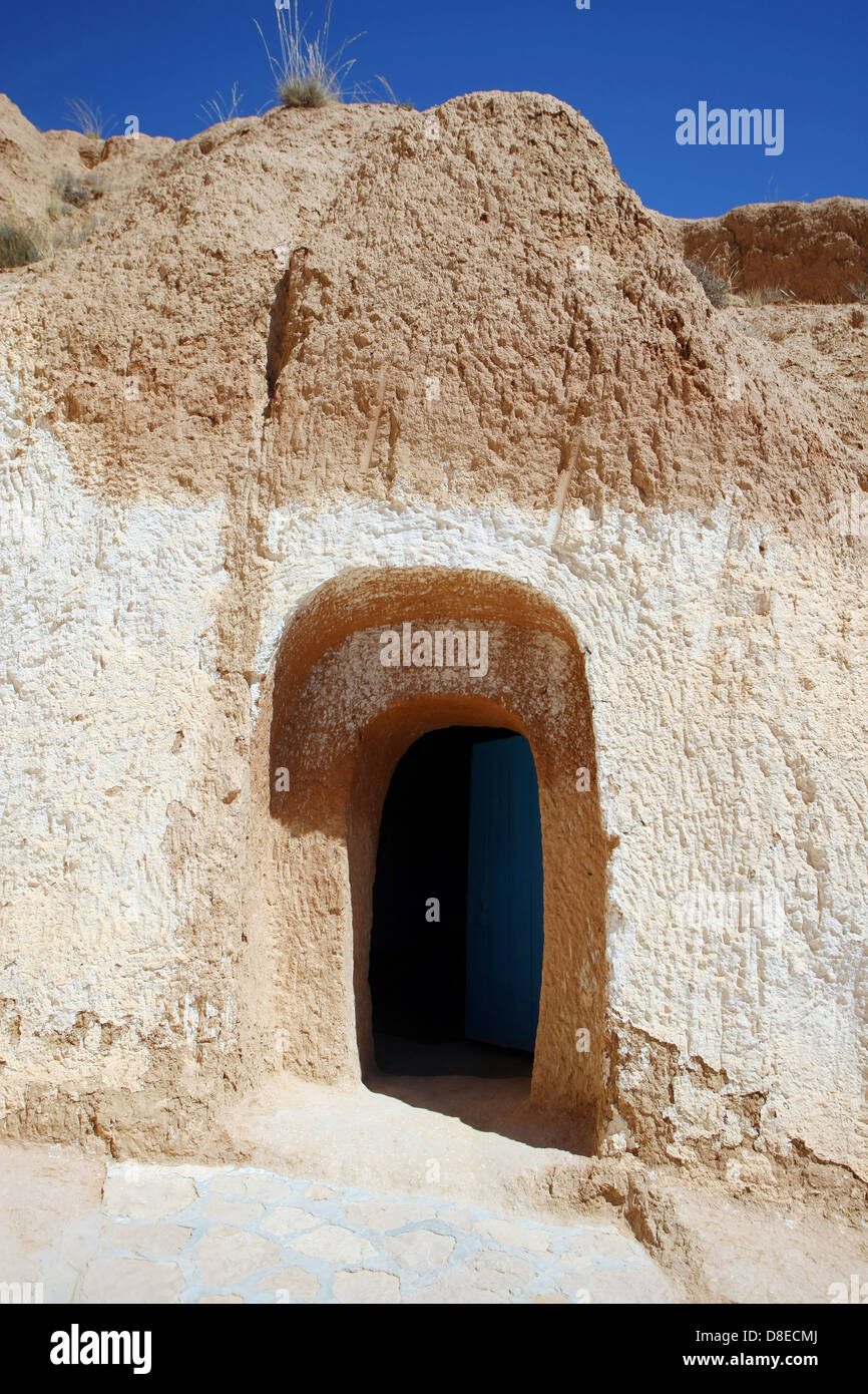 One of many dwellings - fragment of courtyard excavated in the rock ...