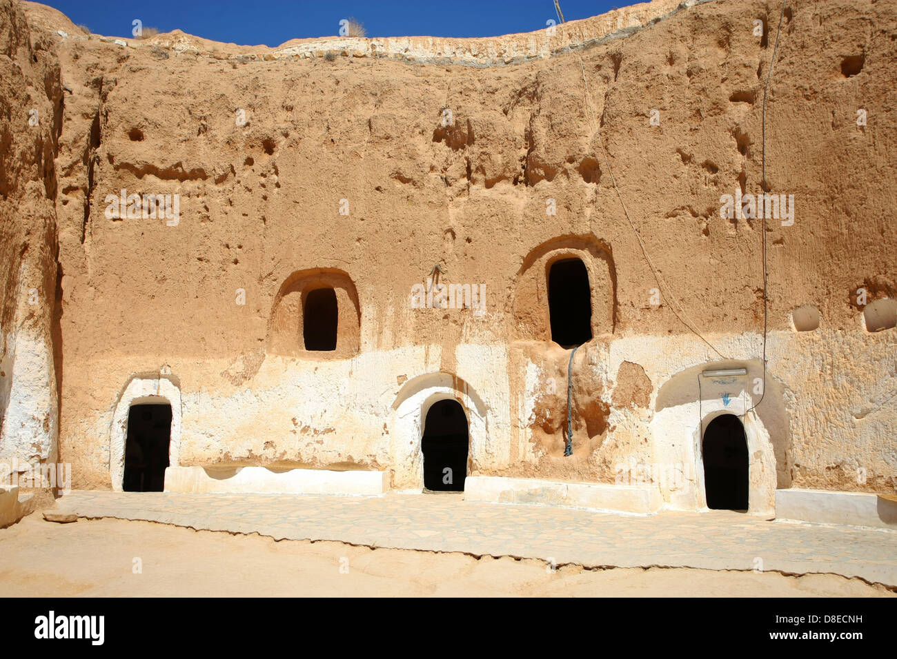 One of many dwellings - fragment of courtyard excavated in the rock in ...