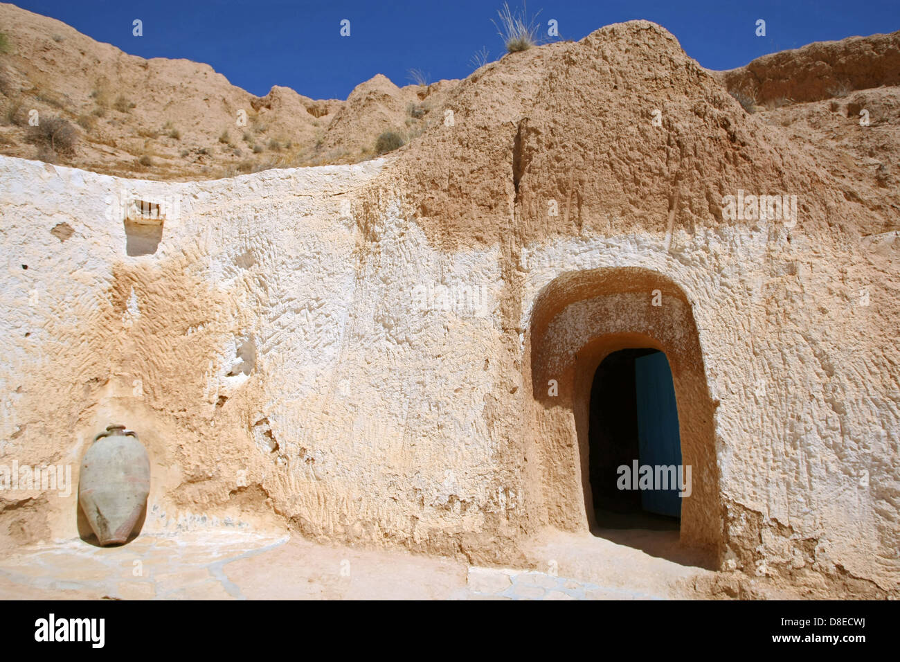 One of many dwellings - fragment of courtyard excavated in the rock in ...