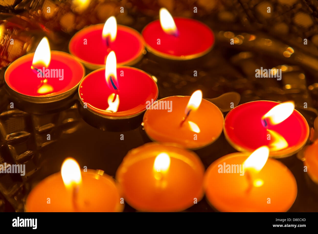 the picture floating in the water candles Stock Photo - Alamy