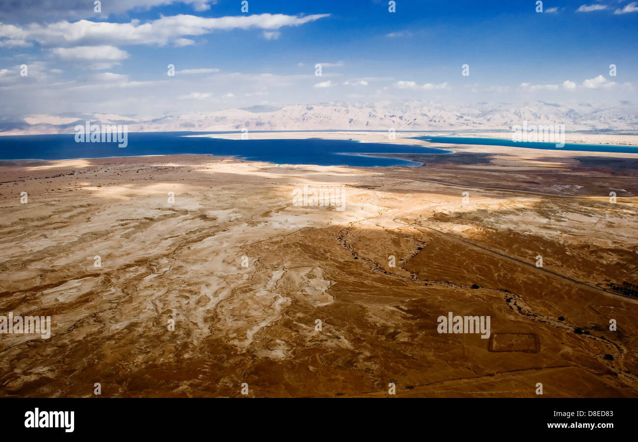Dead sea view of ancient city Masada Stock Photo