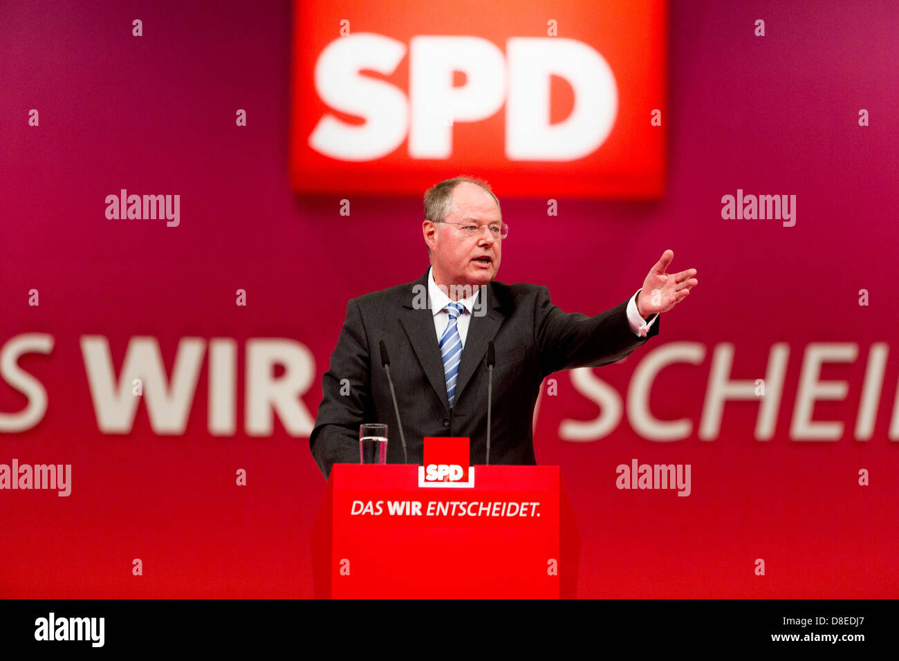 Augsburg, Germany, Chancellor candidate Peer Steinbrueck, SPD Stock Photo