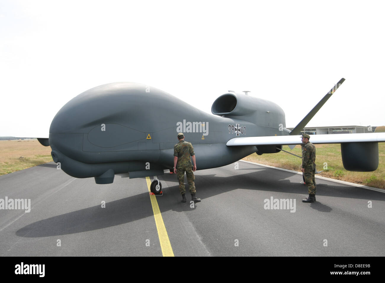 Jagel Germany drone EuroHawk 99 1 on the airfield Jagel Stock