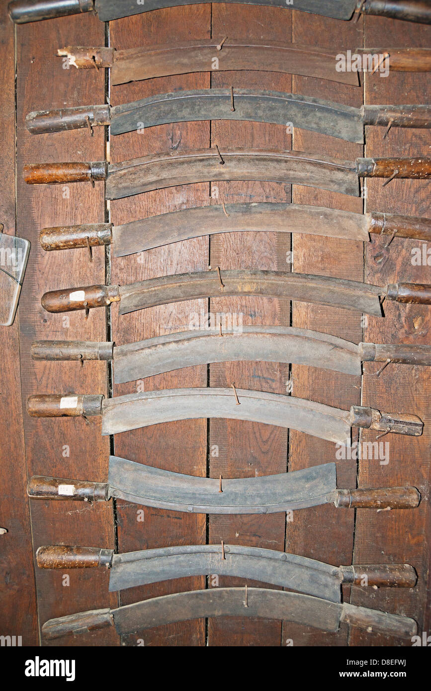 Europe, Bulgaria, Etar Ethnographic Village Museum, knives Stock Photo
