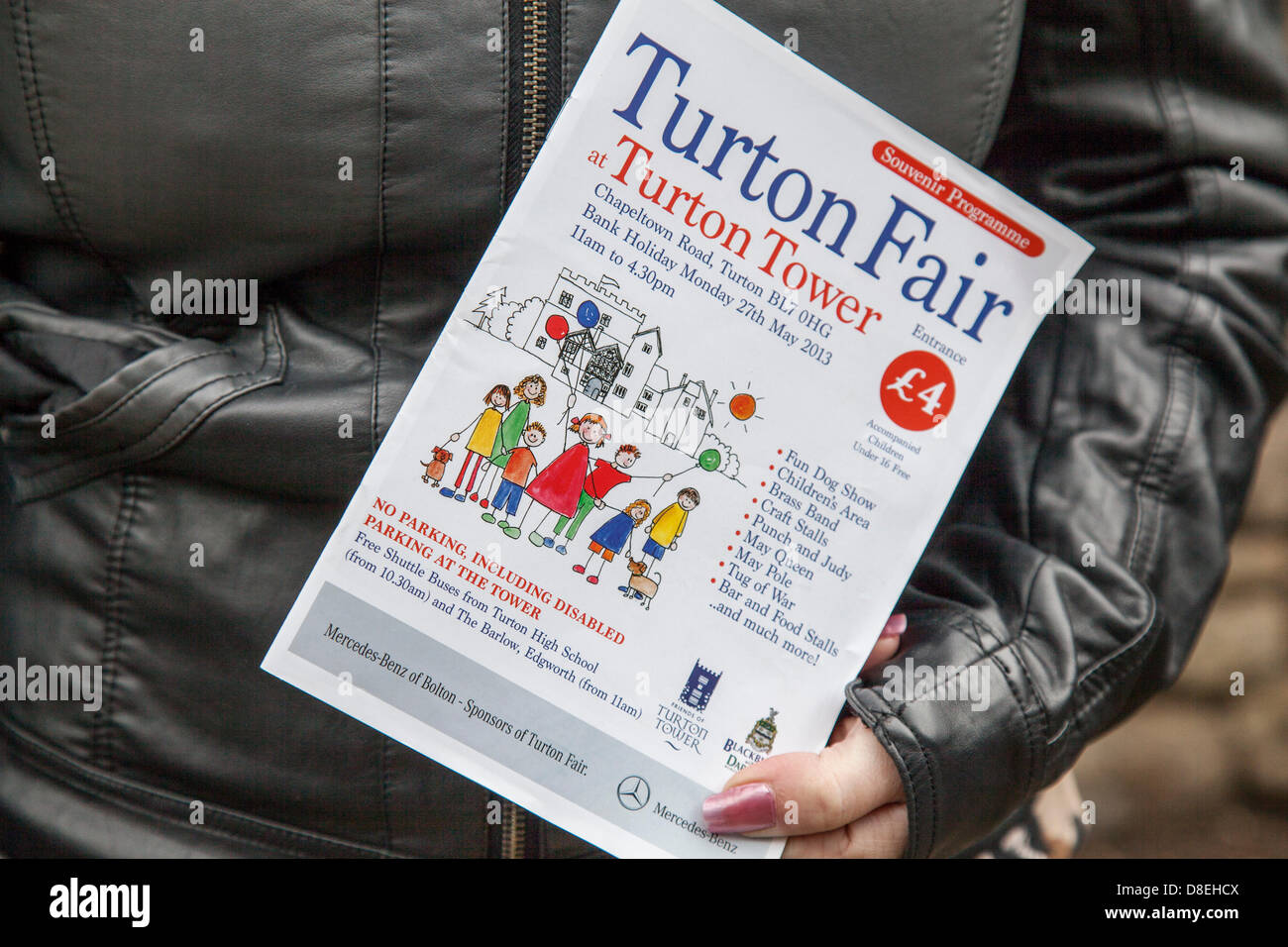 Turton tower, Lancashire, UK 27th May 2013.  Programme of events at the annual traditional spring fair held in the grounds of the 600-year-old Turton Tower.  The event dates back more than 200 years, but went into decline in the early 20th century. It was revived in 2008 by the Friends of Turton Tower. Stock Photo
