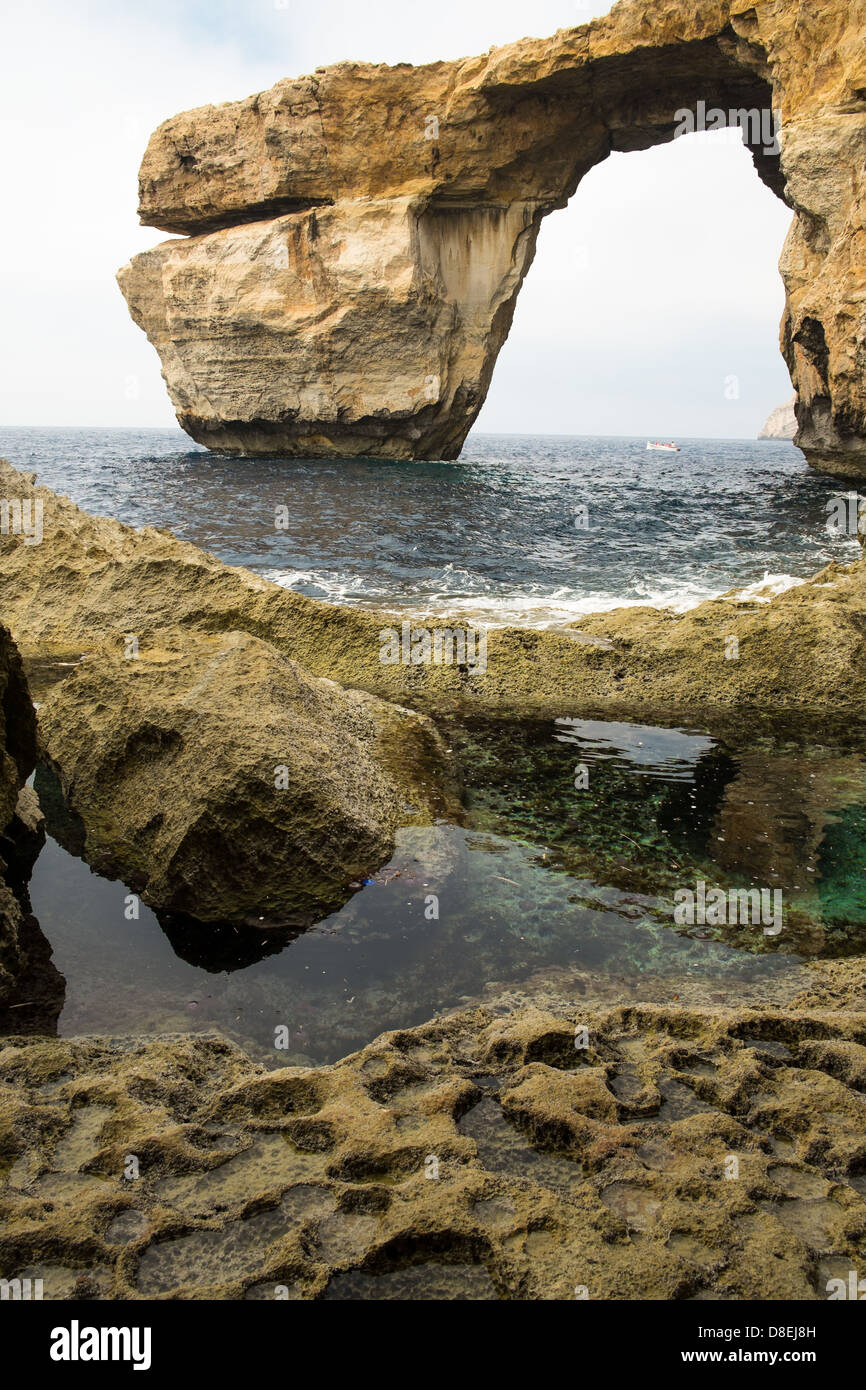 Azure Window on the Mediterranean on the beautiful island of Gozo Stock