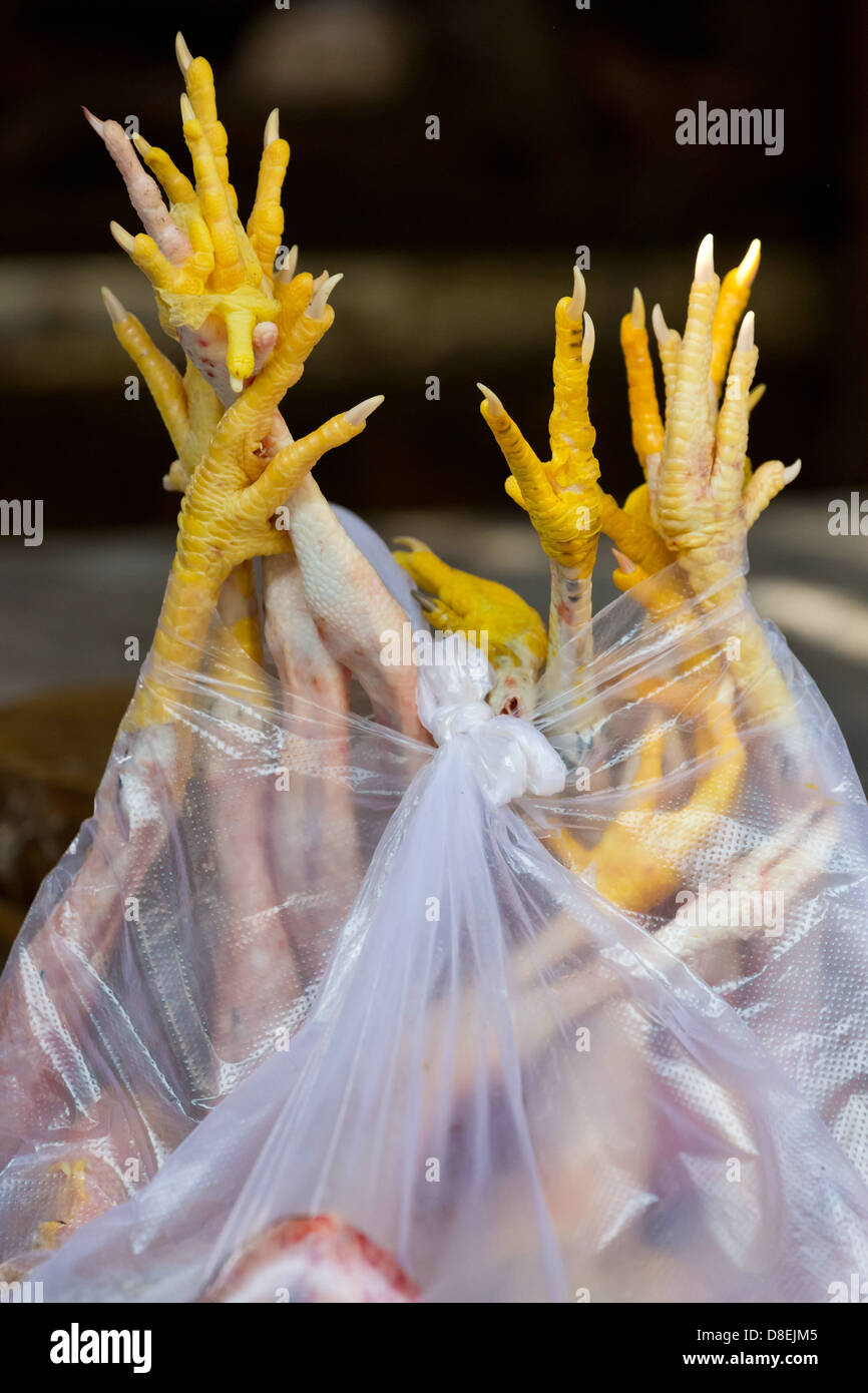 Chicken Feet on a Market in Phnom Penh, Cambodia Stock Photo