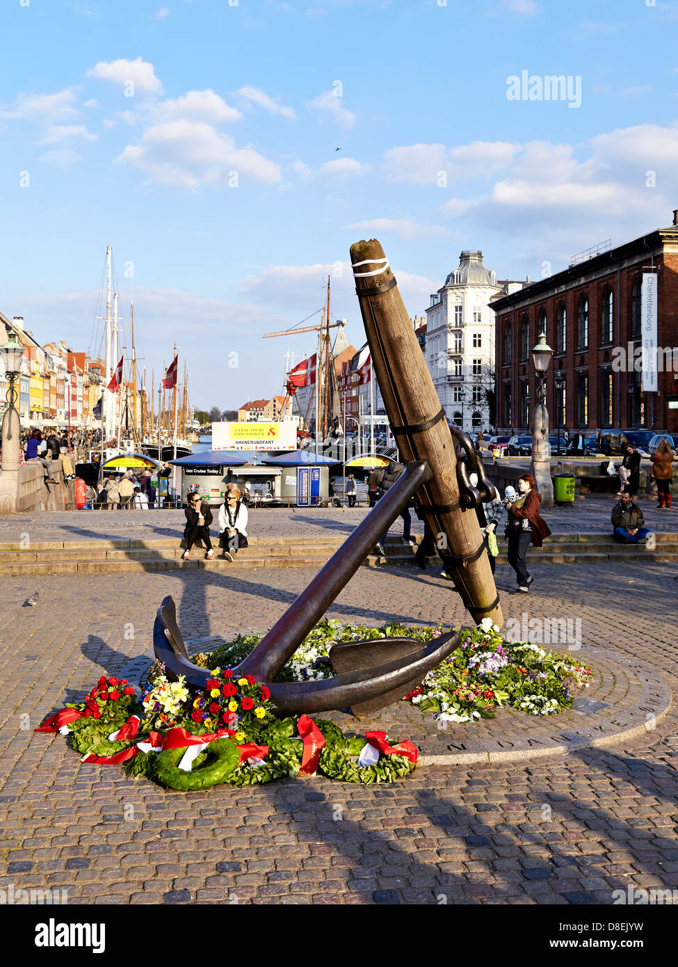 The "anchor monument" (Mindeankeret) is Nyhavn, at the corner of Kongens Nytorv. It commemorates the 1600 Danish sailors killed the Second World War. year the 5th May, the