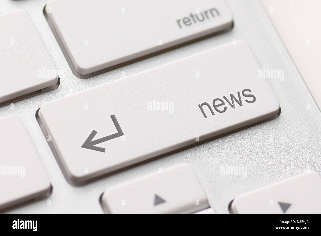 A news key button on laptop white keyboard Stock Photo