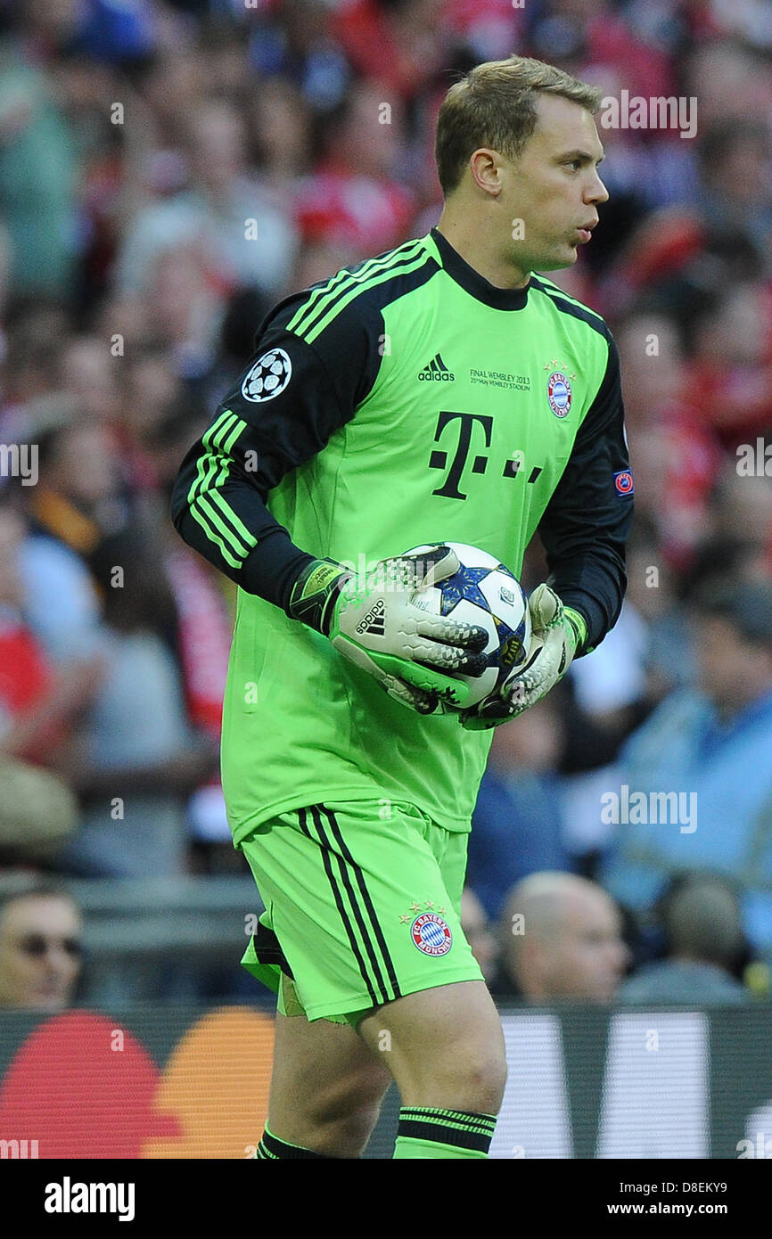 Munich's goalkeeper Manuel Neuer in action during the Champions League  final between German soccer clubs Borussia Dortmund (BVB)and Bayern Munich  at Wembley Stadium in London, United Kingdom, 25 May 2013. Photo: Revierfoto