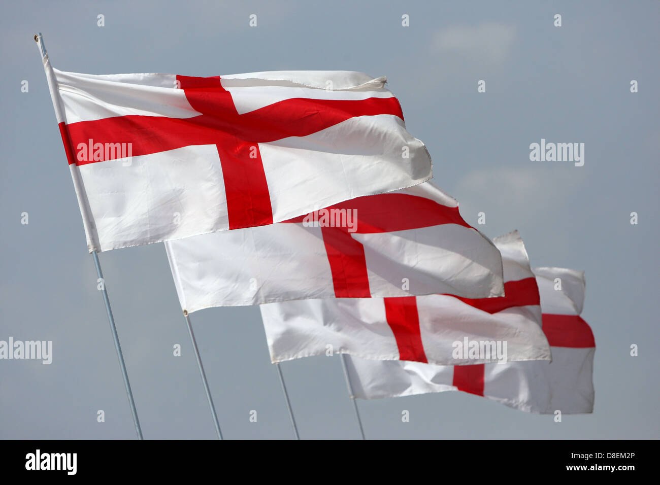 Epsom, United Kingdom, flag of England waving in the wind Stock Photo