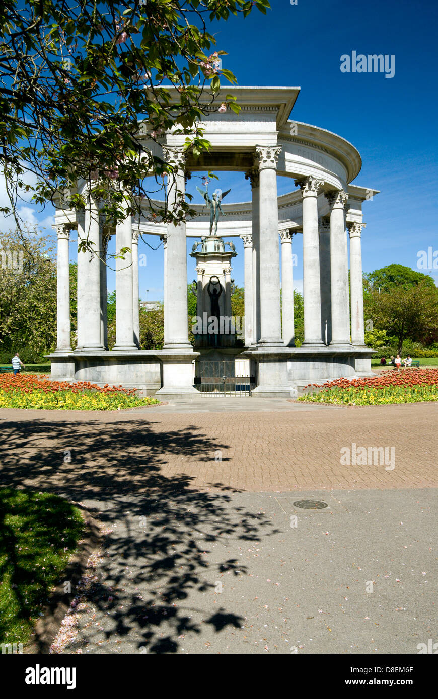 National War Memorial and tulips Alexandra Gardens, Cathays Park