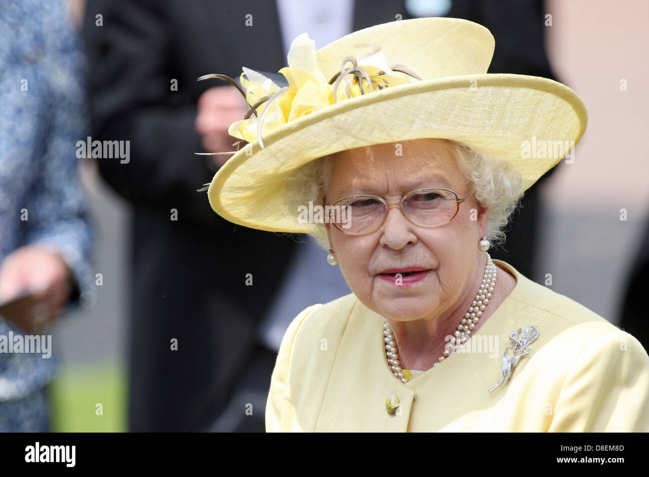 Epsom, United Kingdom, Queen Elizabeth II portrait Stock Photo