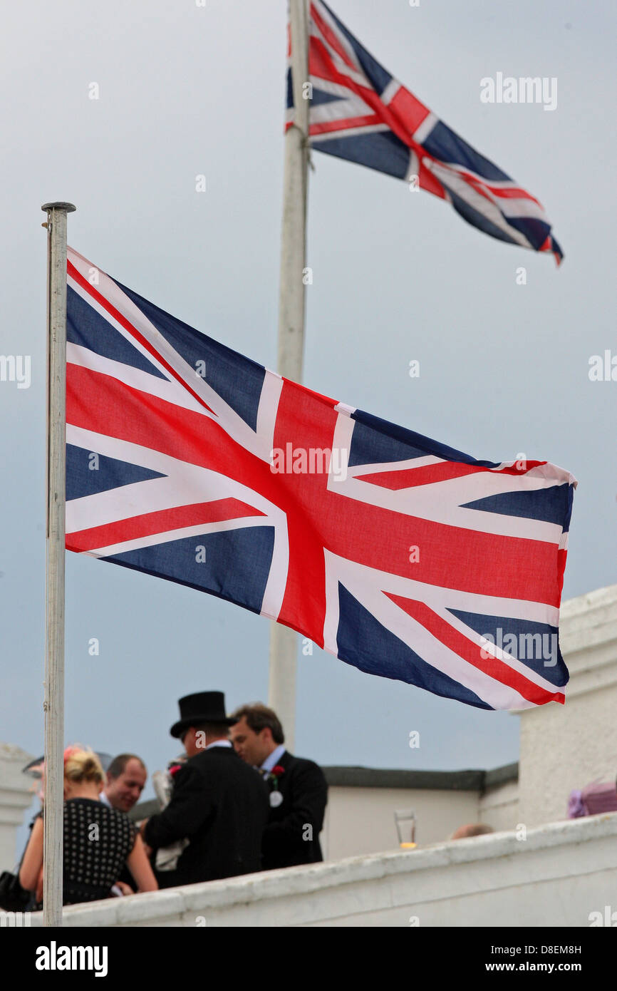 Epsom, UK, National flags of the United Kingdom of Great Britain and Northern Ireland Stock Photo