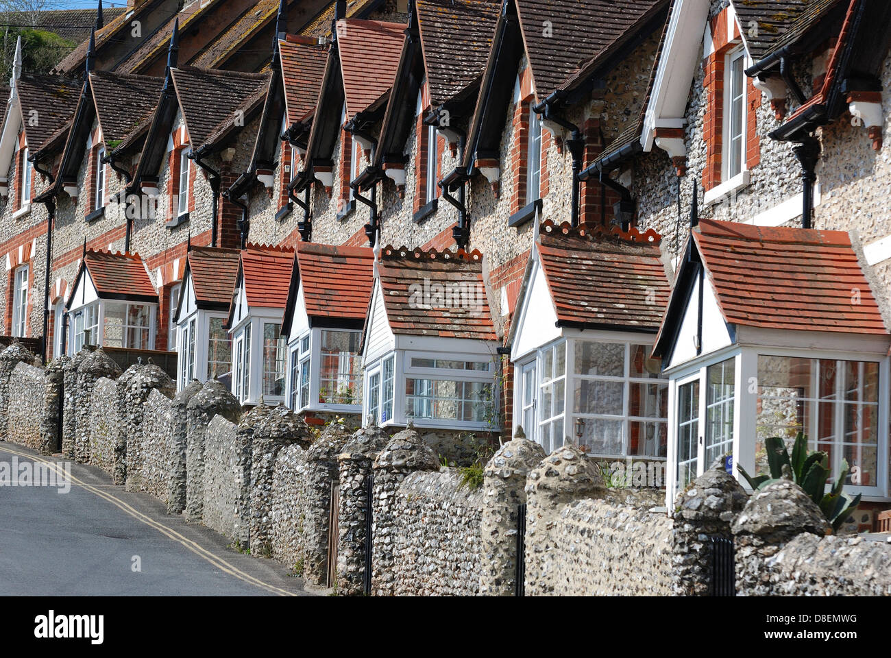 Row of seafront victorian terraced houses Beer Devon england uk Stock Photo Alamy