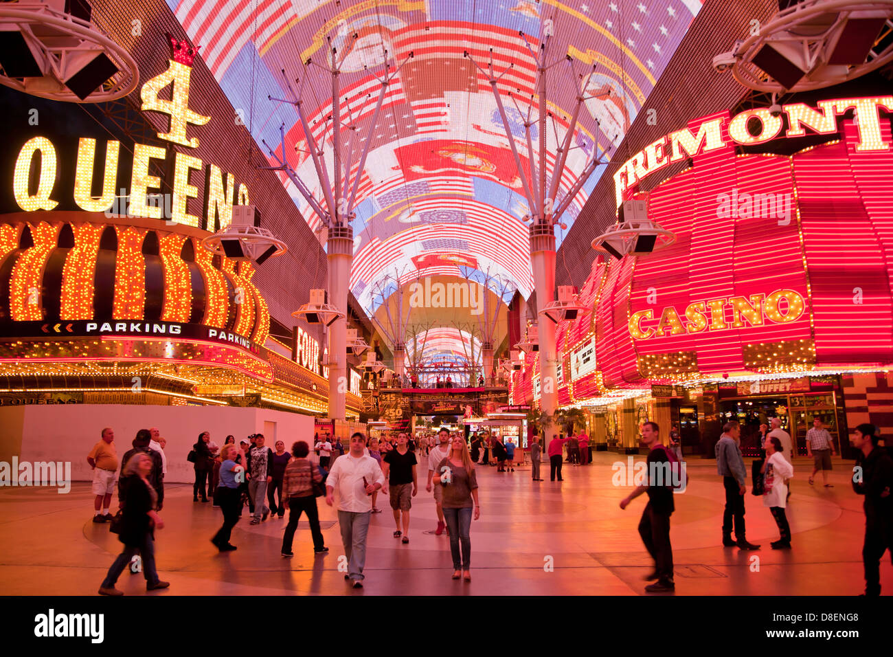 lightshow at Fremont Street Experience, Downtown Las Vegas, Nevada, United States of America, USA Stock Photo