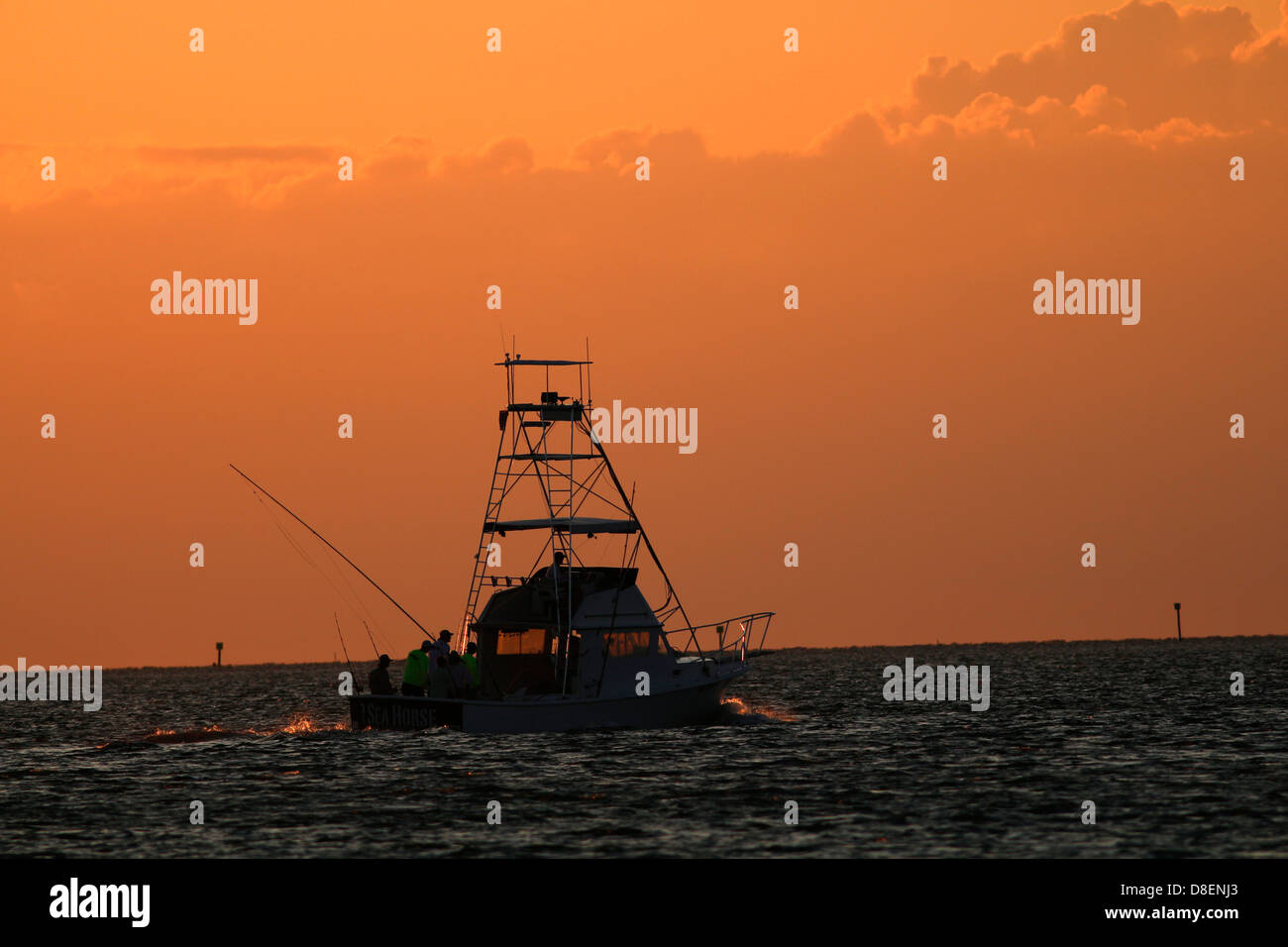 Fishing boat heading out to the Gulf Stream at daybreak, Florida Keys, FL Stock Photo Alamy
