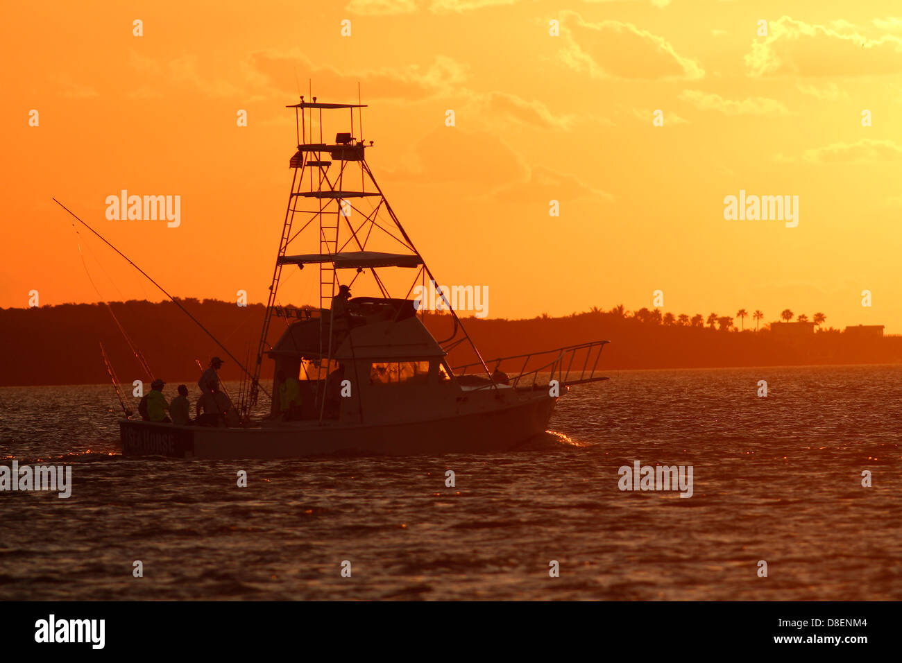 Fishing boat heading out to the Gulf Stream at daybreak, Florida Keys, FL Stock Photo Alamy