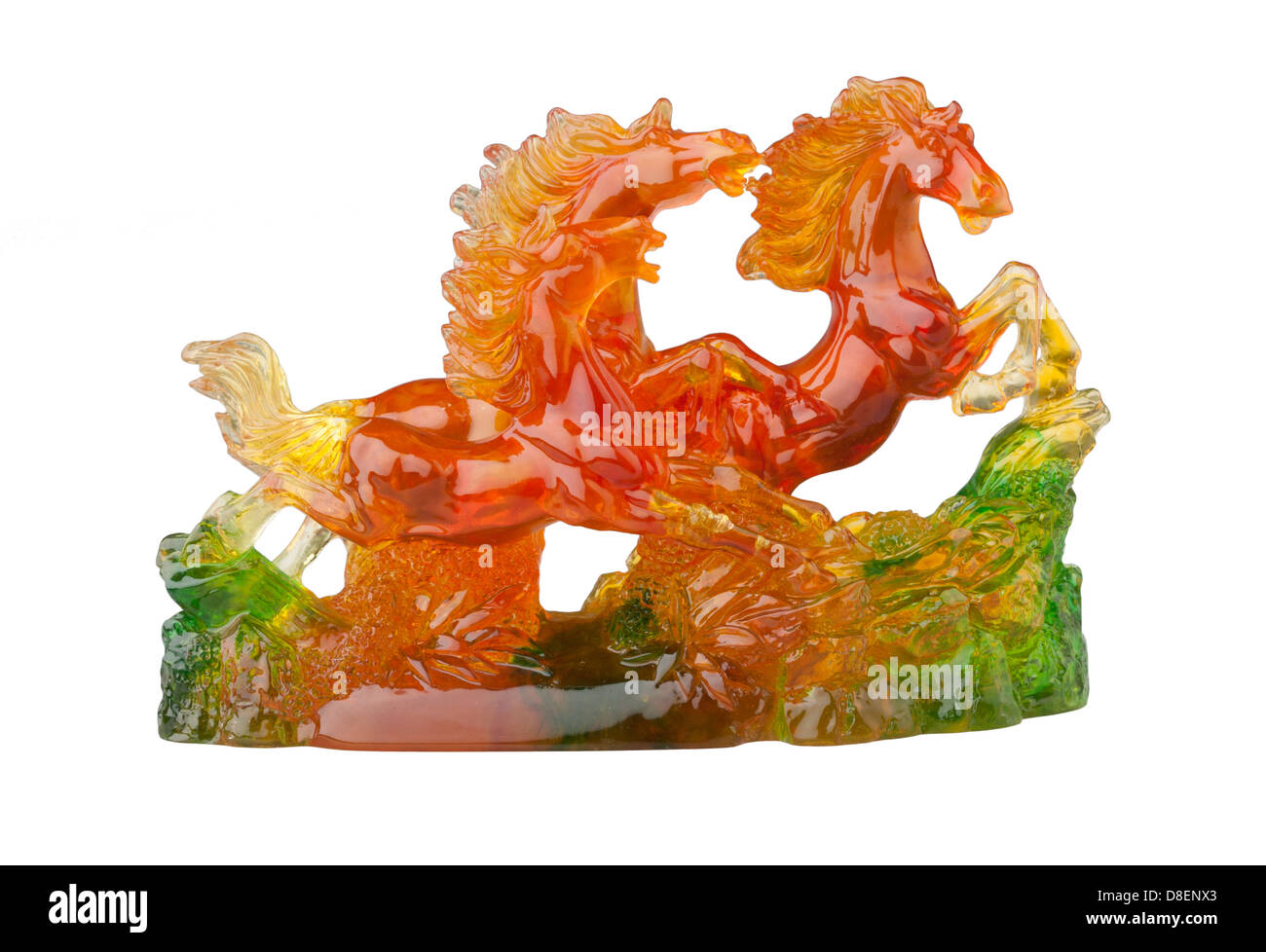 Colorful of horses feng shui statue Stock Photo