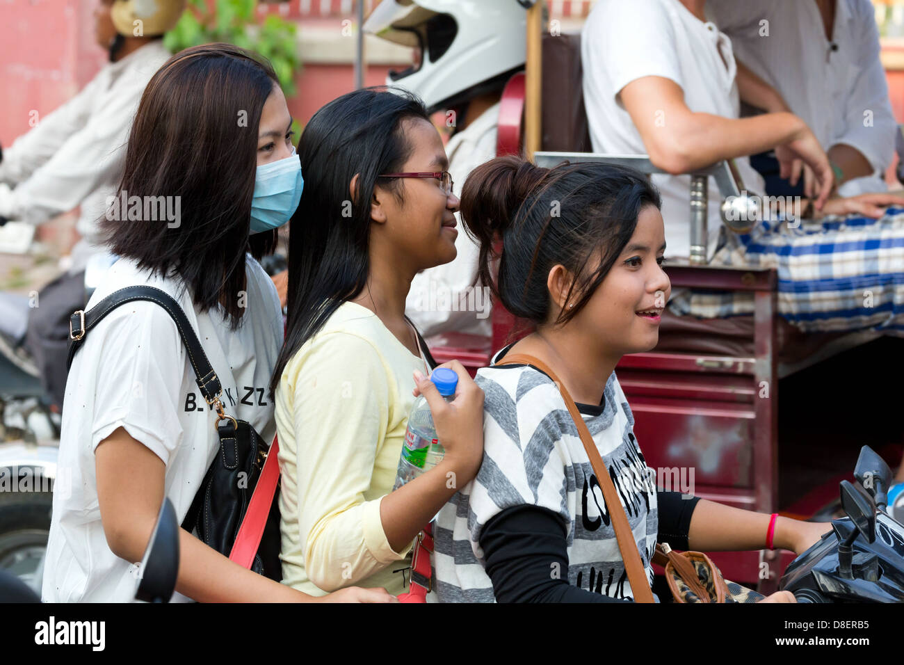 Scooter Traffic in Phnom Penh, Cambodia Stock Photo Alamy