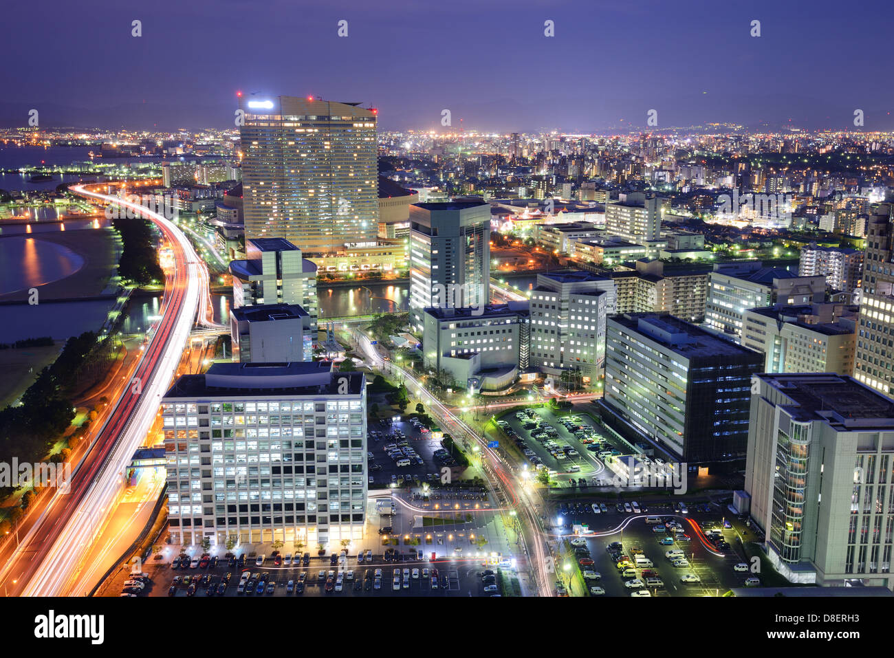 Cityscape of Fukuoka, Japan. Stock Photo