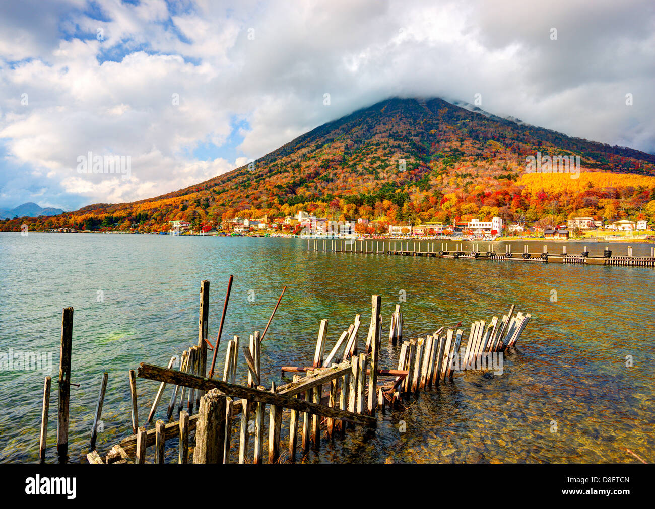 Lake Chuzenji and Mt. Nantai at Nikko National Park in Tochigi, Jpan. Stock Photo