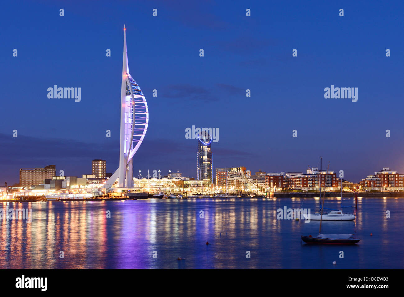 Spinnaker Tower and the skyline of Portsmouth harbour Stock Photo