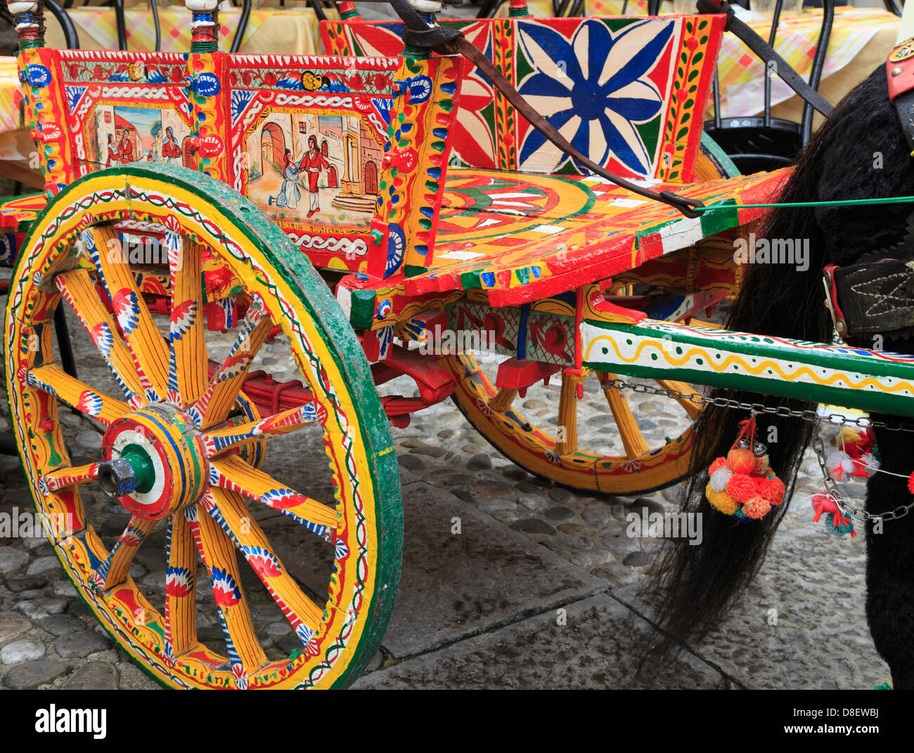 Italy, Sicily, Monreale, traditional horse cart, Stock Photo