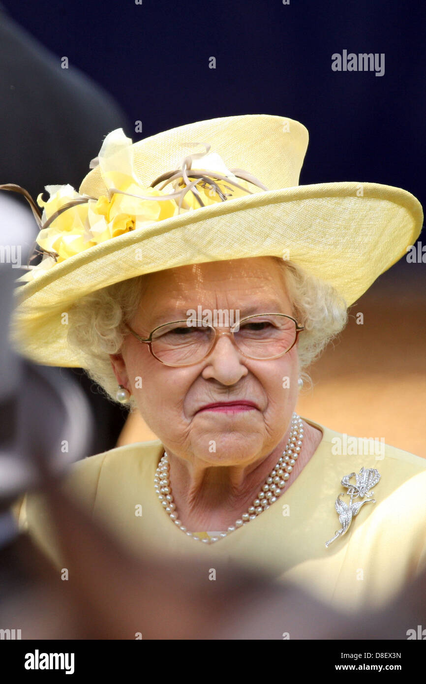 Epsom, United Kingdom, Queen Elizabeth II portrait Stock Photo